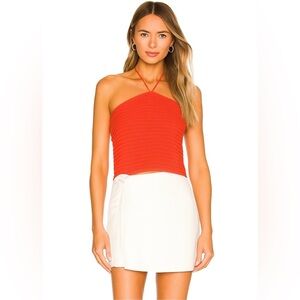 525 America Papaya Halter Top NWT Size Small Rayon Blend